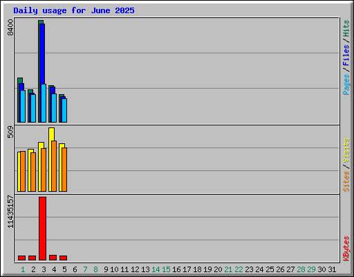 Daily usage for June 2025