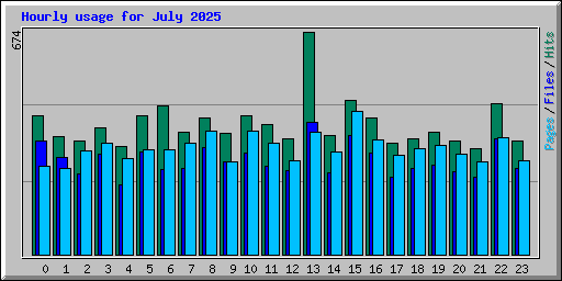 Hourly usage for July 2025